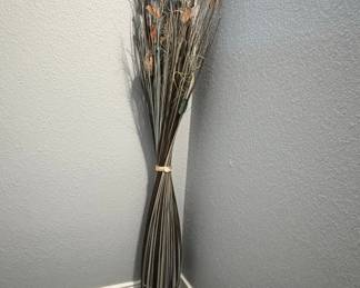 Tall Woven Floor Vase with Dried Botanicals