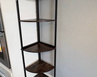 Tribesigns 5-Tier Industrial Corner Shelf Unit with Wine Glass Rack