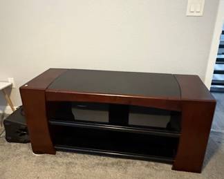 Bell'O Curved Wood TV Stand