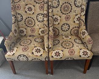 Pair of HomePop Geometric Swoop Arm Accent Chairs