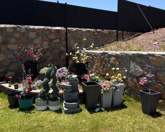Assorted Artificial Plants and Pots