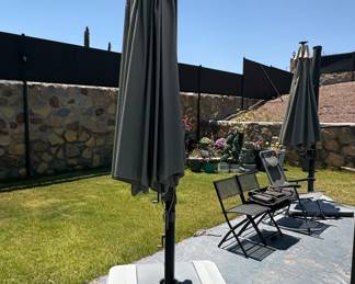 Purple Leaf Cantilever Patio Umbrella with Base