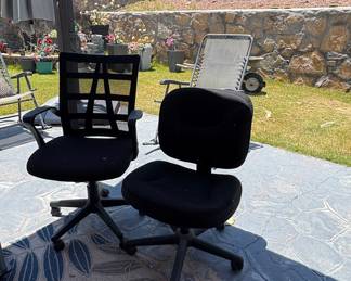 Black Mesh Back Office Chair and Black Padded Seat Office Chair