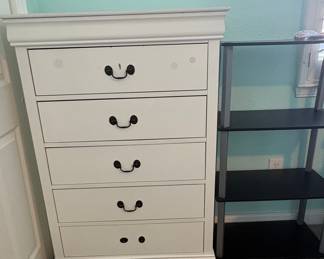 Louis Philippe White 5-Drawer Chest