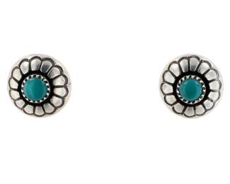 Award Winning Lee Yazzie Navajo Sterling Turquoise Earrings