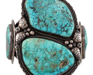 Teddy Goodluck Navajo Sterling Turquoise Cuff Bracelet