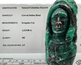 Natural Columbian Emerald Carving