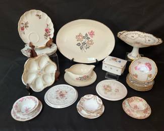 White Pink Rose Dish Pretties