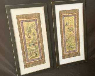 Framed Chinese Silk Embroidery Panels