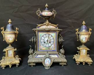 19th Century Mantle Clock Set
