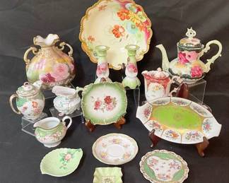 Pink Green Floral Dish Decor