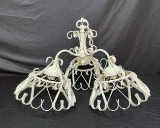 Scrolled White Chandelier