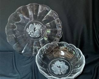 Val St. Lambert Crystal Bowl and Underplate