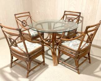 001 Bent Rattan Bamboo Dining Set