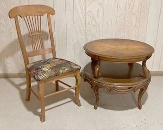 French Sheafback Chair Provincial 2Tier Table