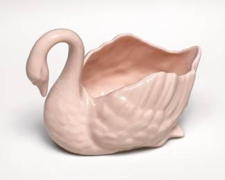 Lot 506: Lenox Pink Porcelain Swan Figural Bowl