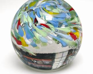 Lot 282: Murano-Style End-of-Day Art Glass Paperweight