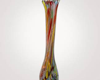 Lot 112: Multicolor Spatter Glass Bud Vase
