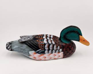 Lot 94: Carved & Hand-Painted Wooden Mallard Drake Decoy