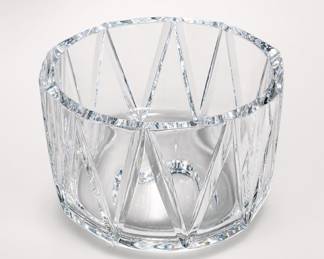 Lot 205A: Signed Cut Crystal Bowl with Triangle Cuts