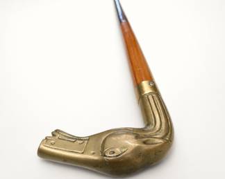 Lot 252: Brass Horse Head Walking Stick