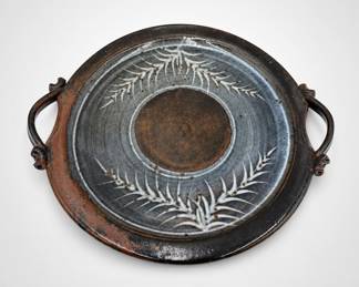 Lot 70: Studio Pottery Stoneware Handled Serving Tray