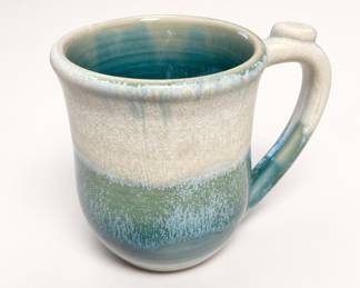 Lot 521: Handmade Studio Pottery Mug with Drip Glaze