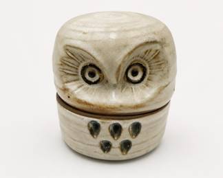 Lot 149: Stoneware Owl Trinket Jar with Lid