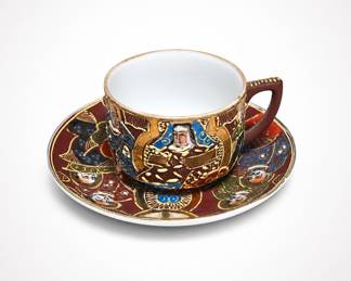 Lot 206A: Lucky China Occupied Japan Moriage Demitasse Cup & Saucer