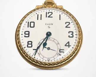 Lot 982: Elgin Open Face Pocket Watch