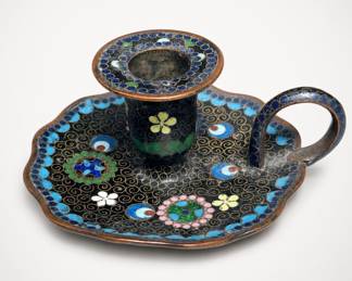 Lot 453: Japanese Meiji Cloisonné Chamberstick