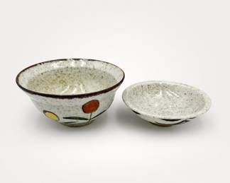 Lot 76: Japanese Lidded Rice Bowl with Painted Fruit Motif