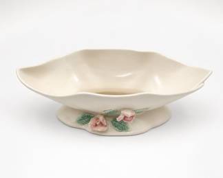 Lot 152: California Pottery Console Bowl with Applied Pink Roses