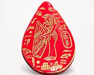 Lot 972: Czech Egyptian Revival Molded Glass Cabochon