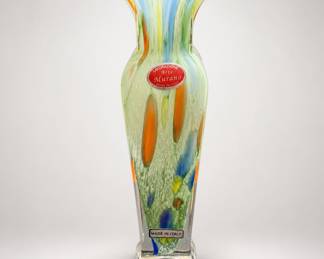 Lot 987: Murano Art Glass Spatter Vase, Made in Italy