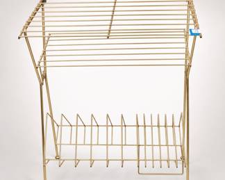 Lot 256: Gold-Tone Wire Record Stand