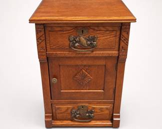 Lot 187: Eastlake-Style Oak Nightstand