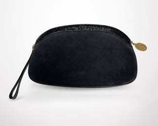 Lot 219: Koret Black Suede Clutch with Snakeskin Trim