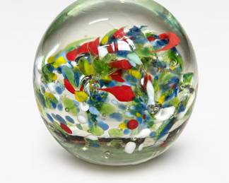 Lot 281: End-of-Day Spatter Art Glass Paperweight