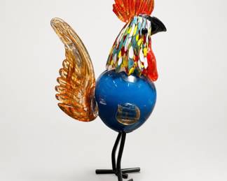 Lot 59: Creative Garden Essentials Art Glass Rooster Figurine