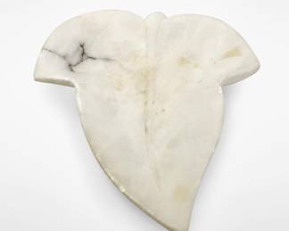 Lot 93: Carved Alabaster Leaf-Shaped Dish