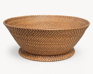 Lot 226: Handwoven Rattan Footed Bowl