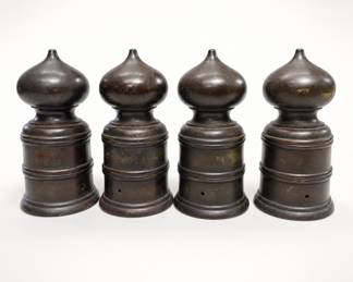 Lot 262: Set of 4 Japanese Bronze Giboshi Post Finials