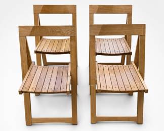 Lot 177: Set of 4 Trieste-Style Wood Folding Chairs