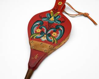 Lot 223: Rosemaled Fireplace Bellows by Marion Bergersen
