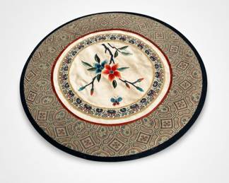 Lot 260: Chinese Embroidered Silk Round Table Mat