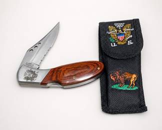 Lot 233: Baron Siegfried Patriot of Liberty Folding Knife with Sheath