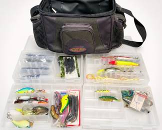 Lot 247: Tackle Logic Tackle Bag with Fishing Lures & Hooks