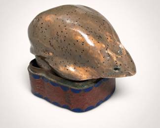 Lot 452: Chinese Cloisonné Enamel Rat Trinket Box