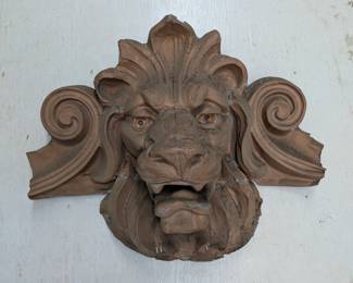 Zinc Architectural Lion-Mask Ornament